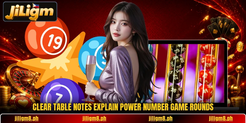 Clear table notes explain Power Number Game rounds Clear table notes explain Power Number Game rounds