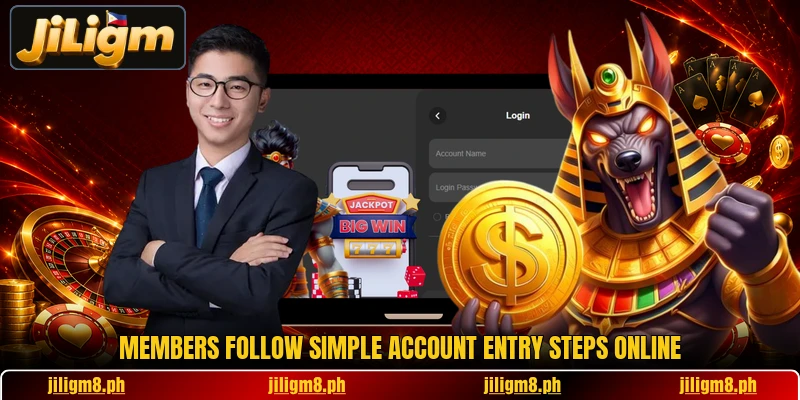 Members follow simple account entry steps online Members follow simple account entry steps online
