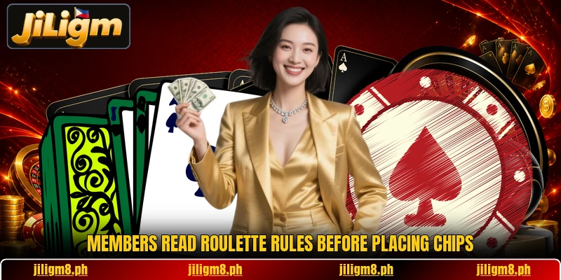 Members read roulette rules before placing chips