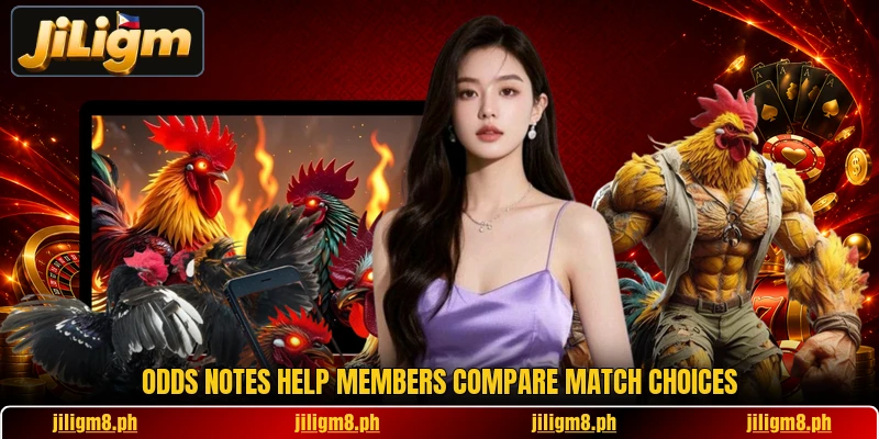 Odds notes help members compare match choices Odds notes help members compare match choices