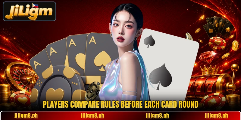 Players compare rules before each card round