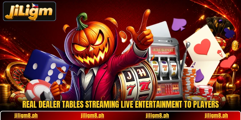 Real dealer tables streaming live entertainment to players Real dealer tables streaming live entertainment to players