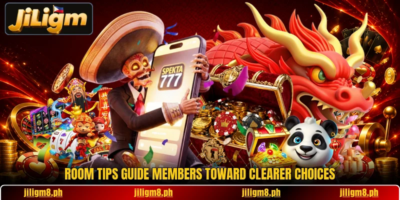 Room tips guide members toward clearer choices